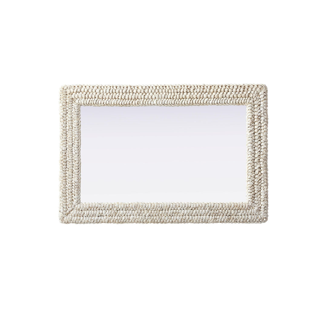 Rectangle Cornhusk Mirror 24X36 In Linen White