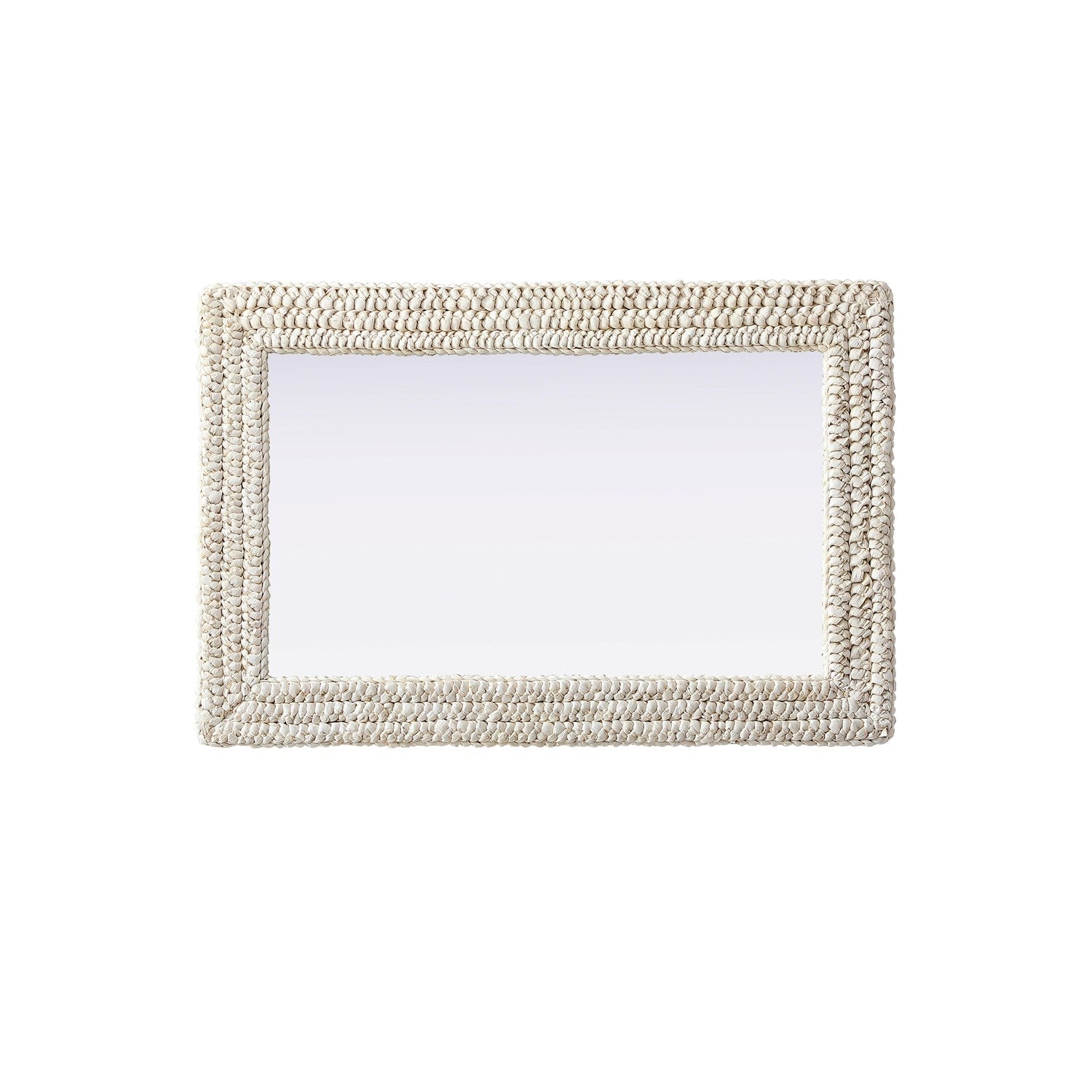Rectangle Cornhusk Mirror 24X36 In Linen White
