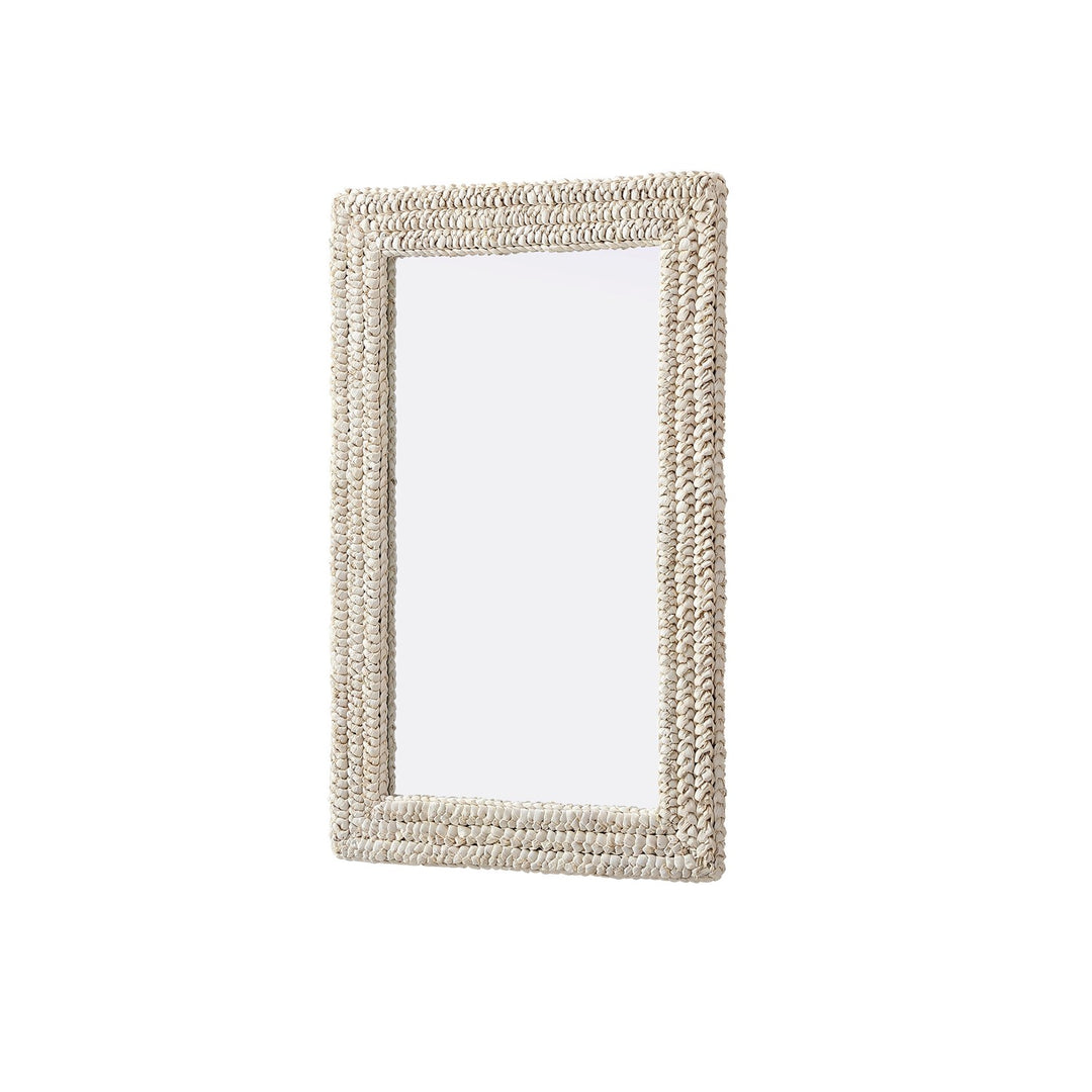 Rectangle Cornhusk Mirror 24X36 In Linen White