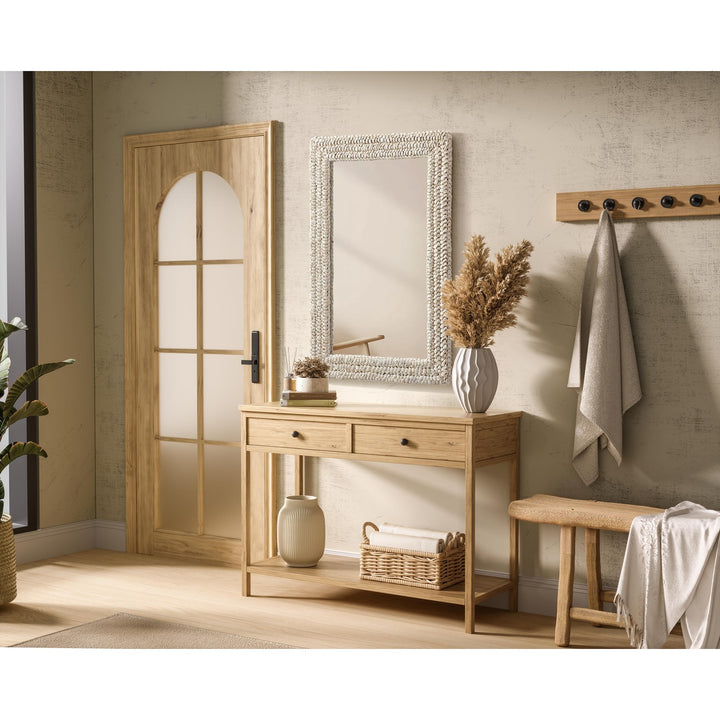 Rectangle Cornhusk Mirror 24X36 In Linen White