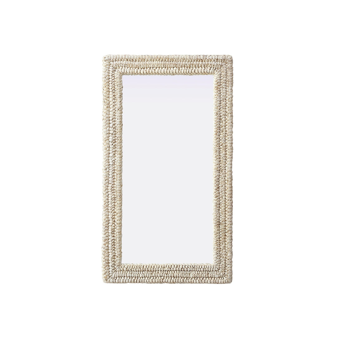 Rectangle Cornhusk Mirror 24X42 In Linen White by Elegant Decor
