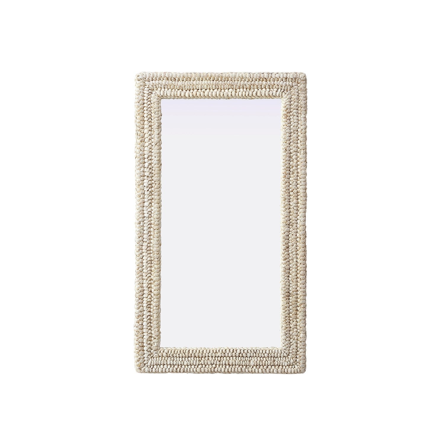 Rectangle Cornhusk Mirror 24X42 In Linen White by Elegant Decor