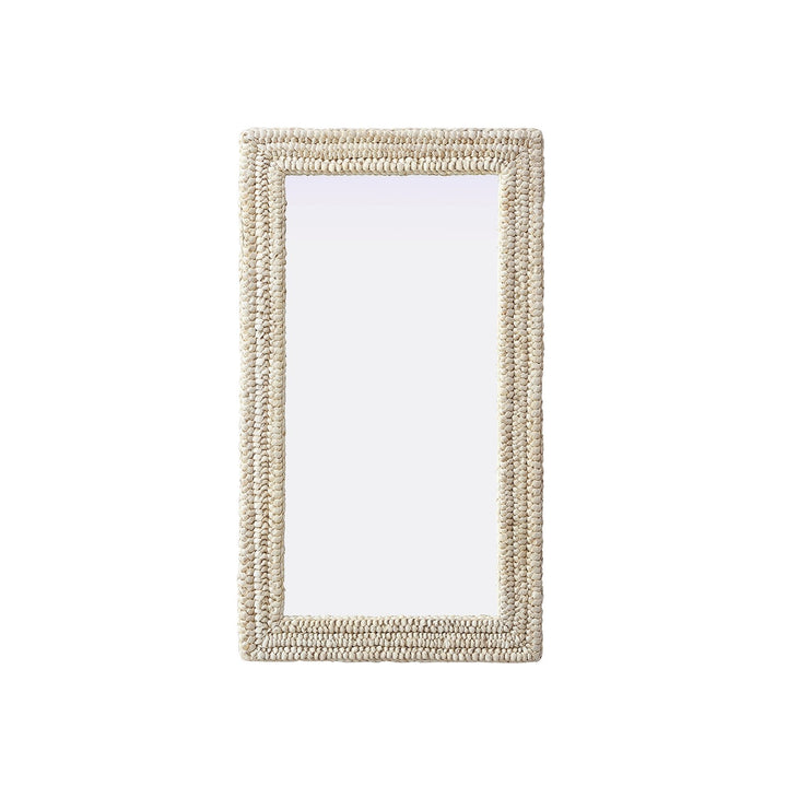 Rectangle Cornhusk Mirror 24X42 In Linen White by Elegant Decor