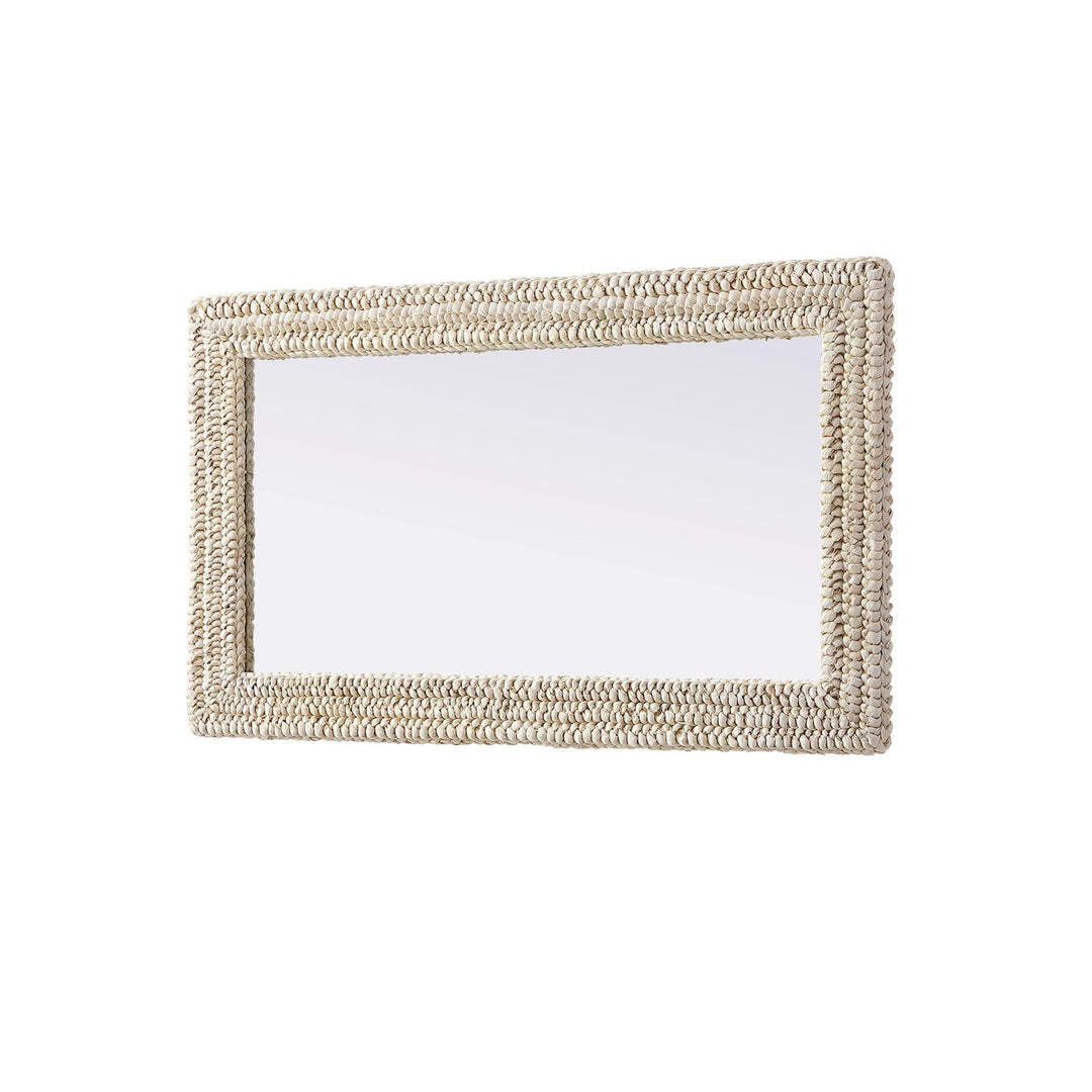 Rectangle Cornhusk Mirror 24X42 In Linen White