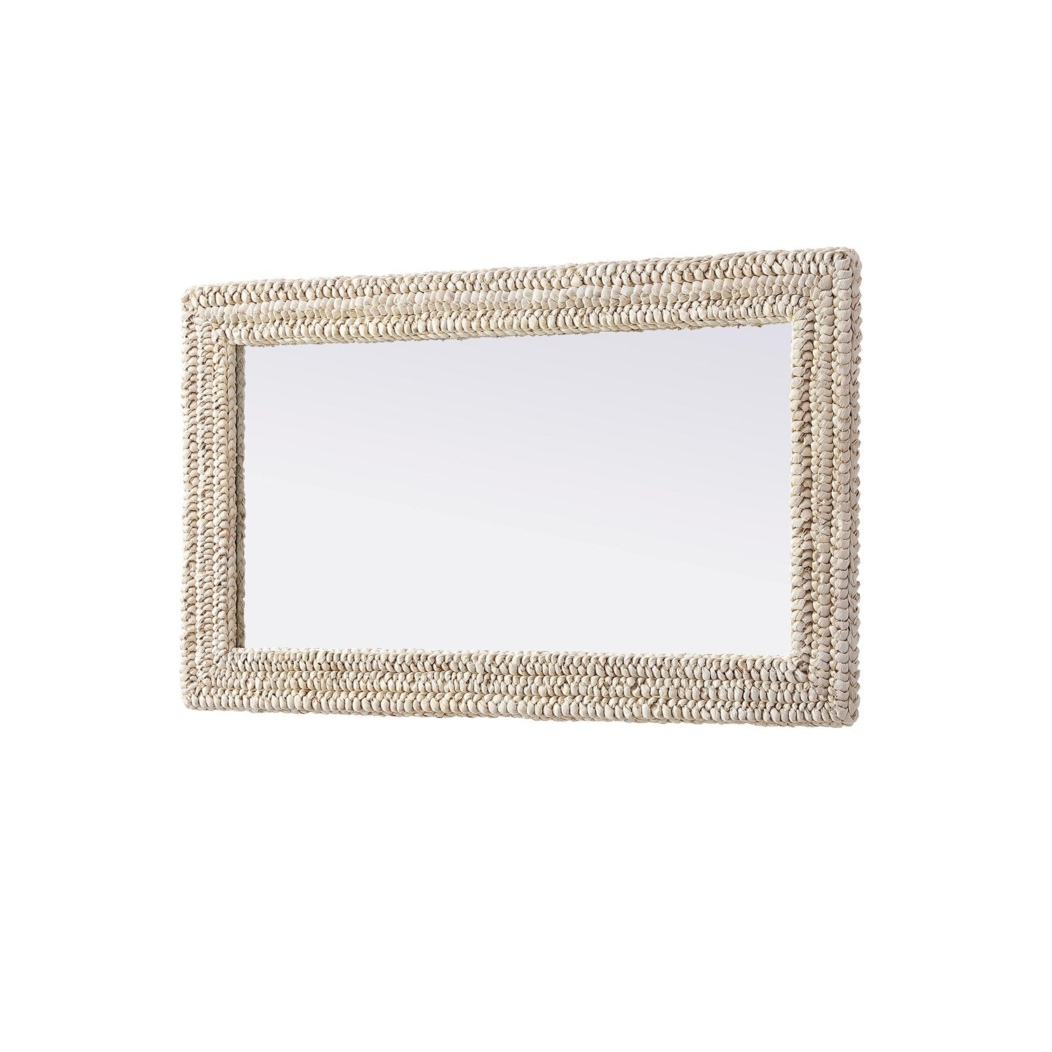 Rectangle Cornhusk Mirror 24X42 In Linen White