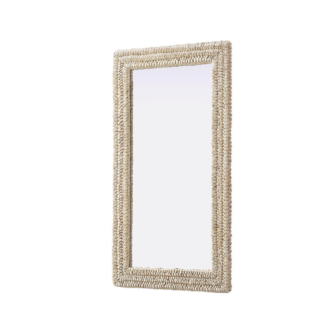 Rectangle Cornhusk Mirror 24X42 In Linen White