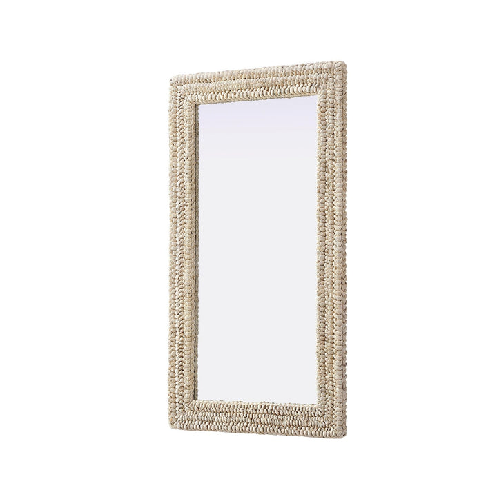 Rectangle Cornhusk Mirror 24X42 In Linen White