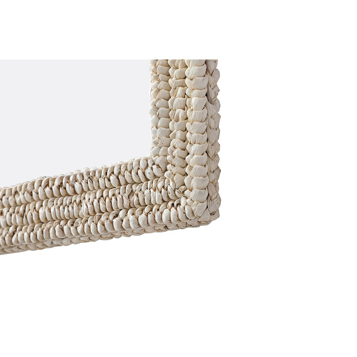 Rectangle Cornhusk Mirror 24X42 In Linen White