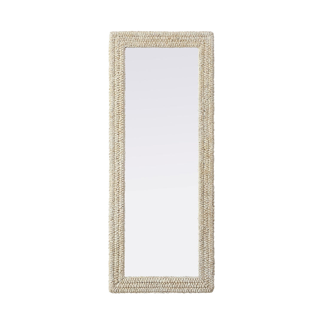 Rectangle Cornhusk Mirror 24X60 In Linen White by Elegant Decor