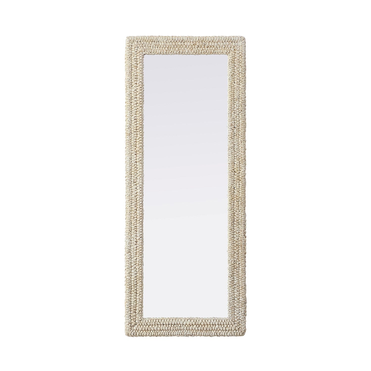 Rectangle Cornhusk Mirror 24X60 In Linen White by Elegant Decor