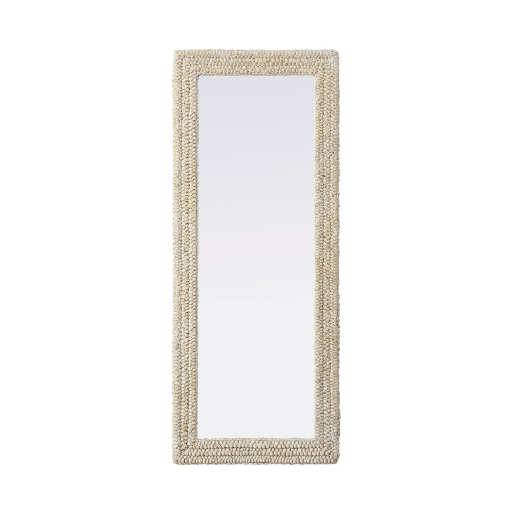 Rectangle Cornhusk Mirror 24X60 In Linen White by Elegant Decor