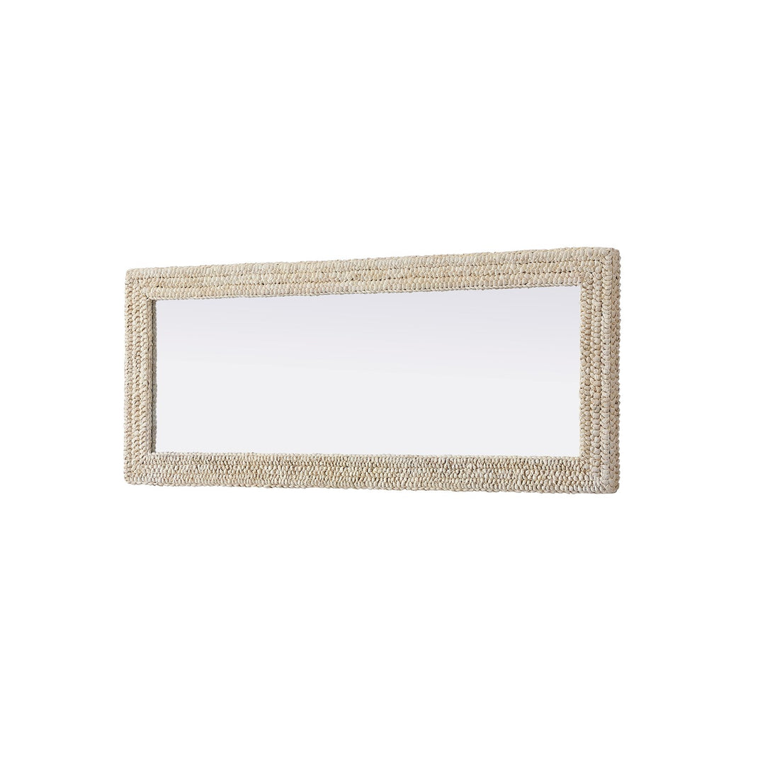 Rectangle Cornhusk Mirror 24X60 In Linen White