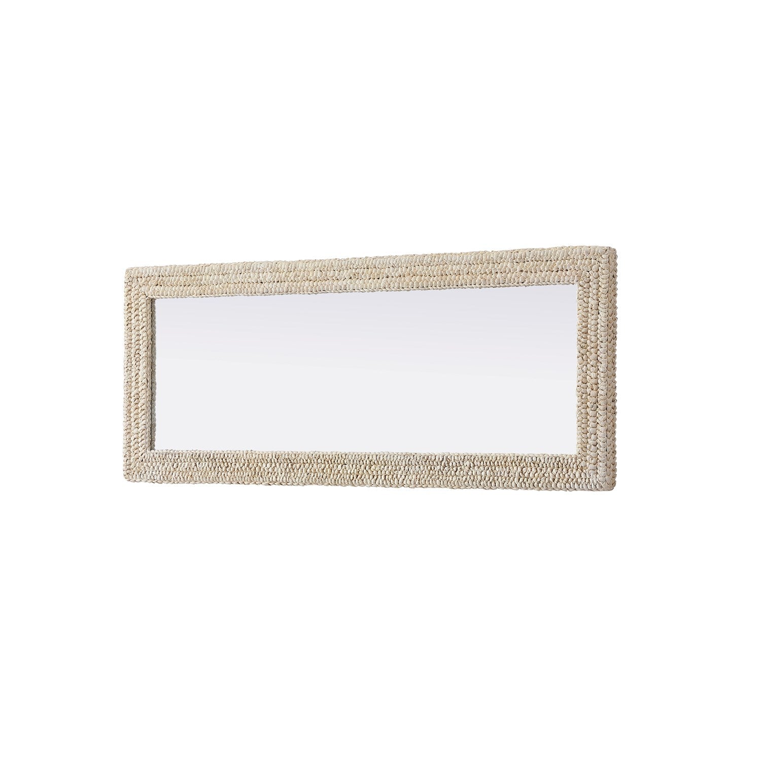 Rectangle Cornhusk Mirror 24X60 In Linen White
