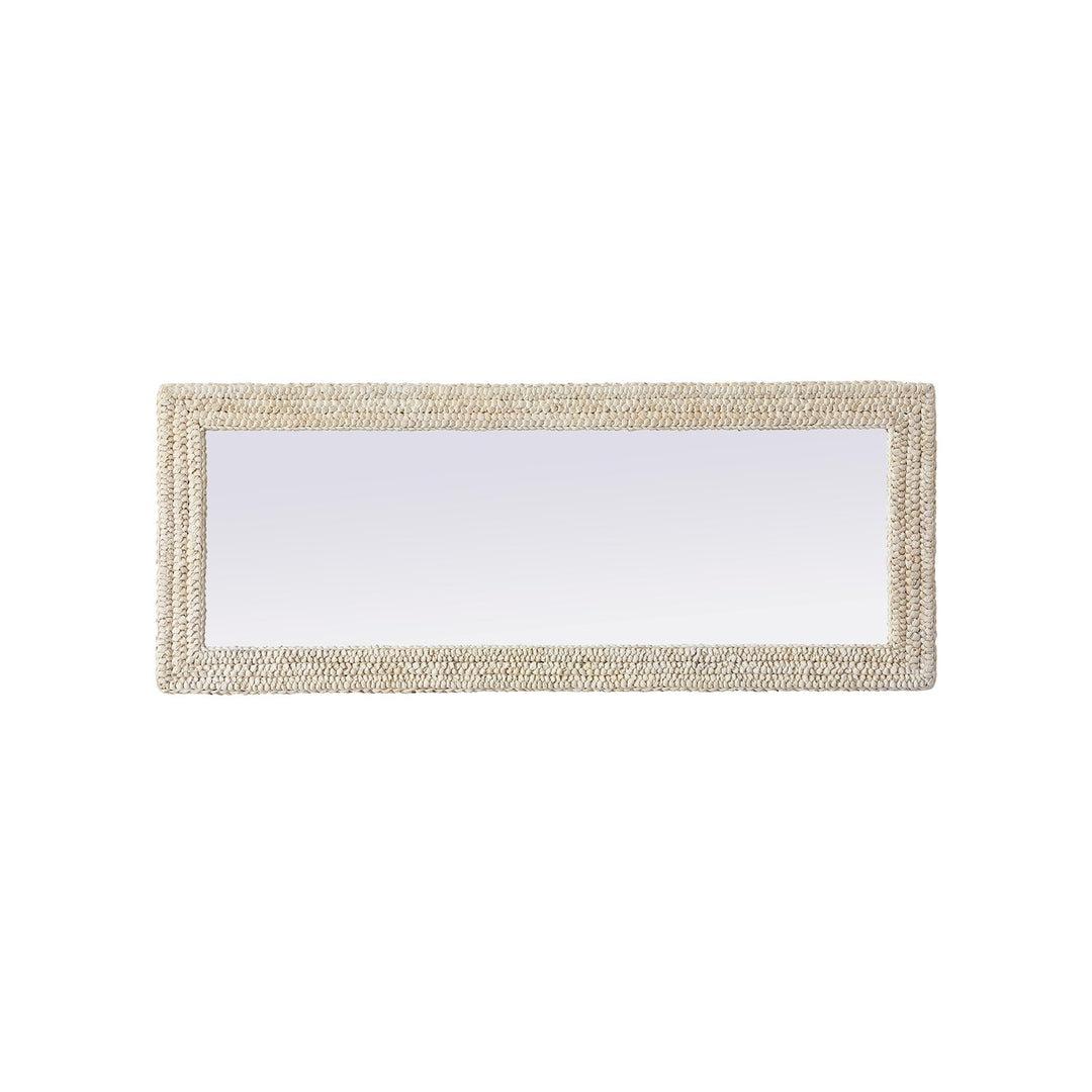 Rectangle Cornhusk Mirror 24X60 In Linen White