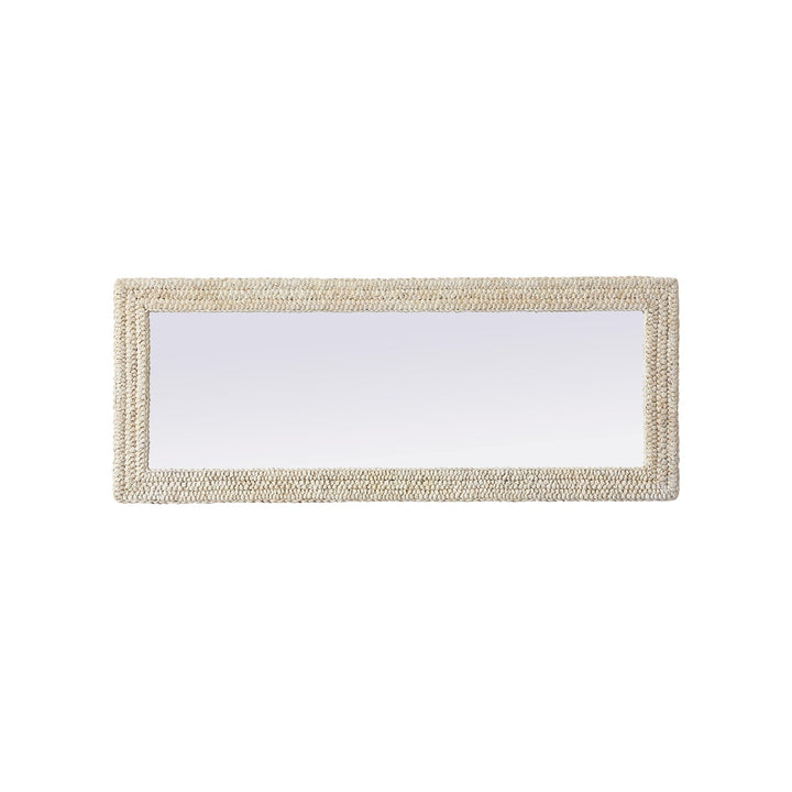 Rectangle Cornhusk Mirror 24X60 In Linen White