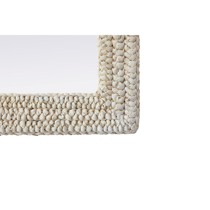 Rectangle Cornhusk Mirror 24X60 In Linen White