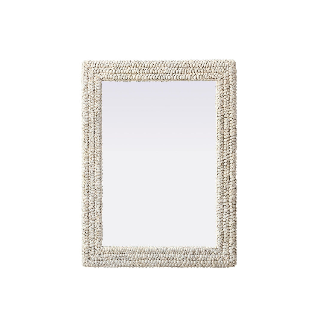 Rectangle Cornhusk Mirror 27X36 In Linen White by Elegant Decor
