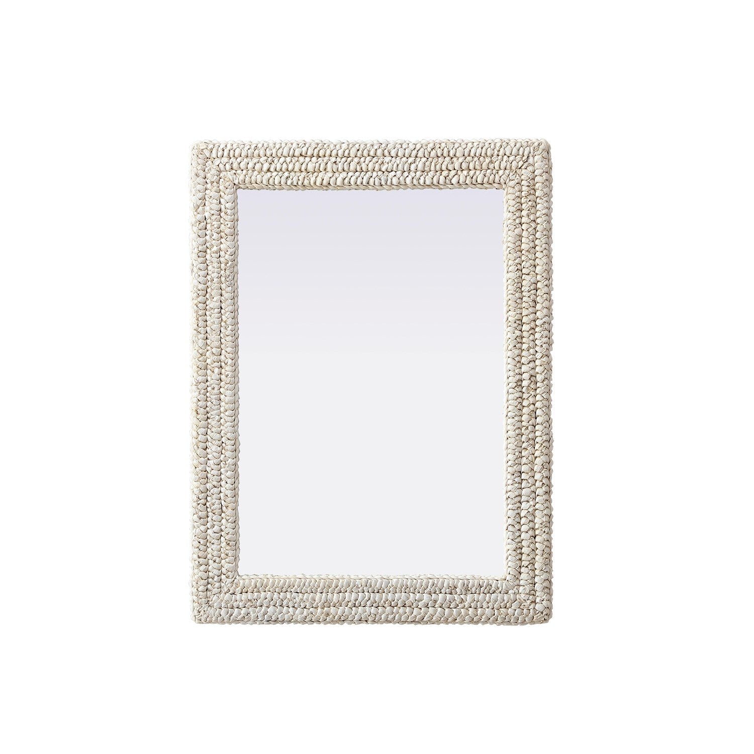 Rectangle Cornhusk Mirror 27X36 In Linen White by Elegant Decor