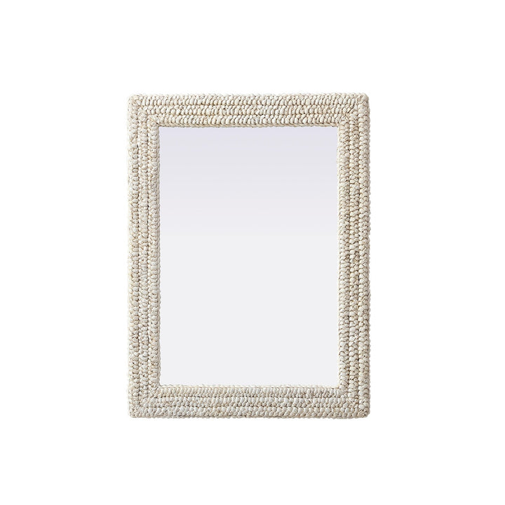 Rectangle Cornhusk Mirror 27X36 In Linen White by Elegant Decor