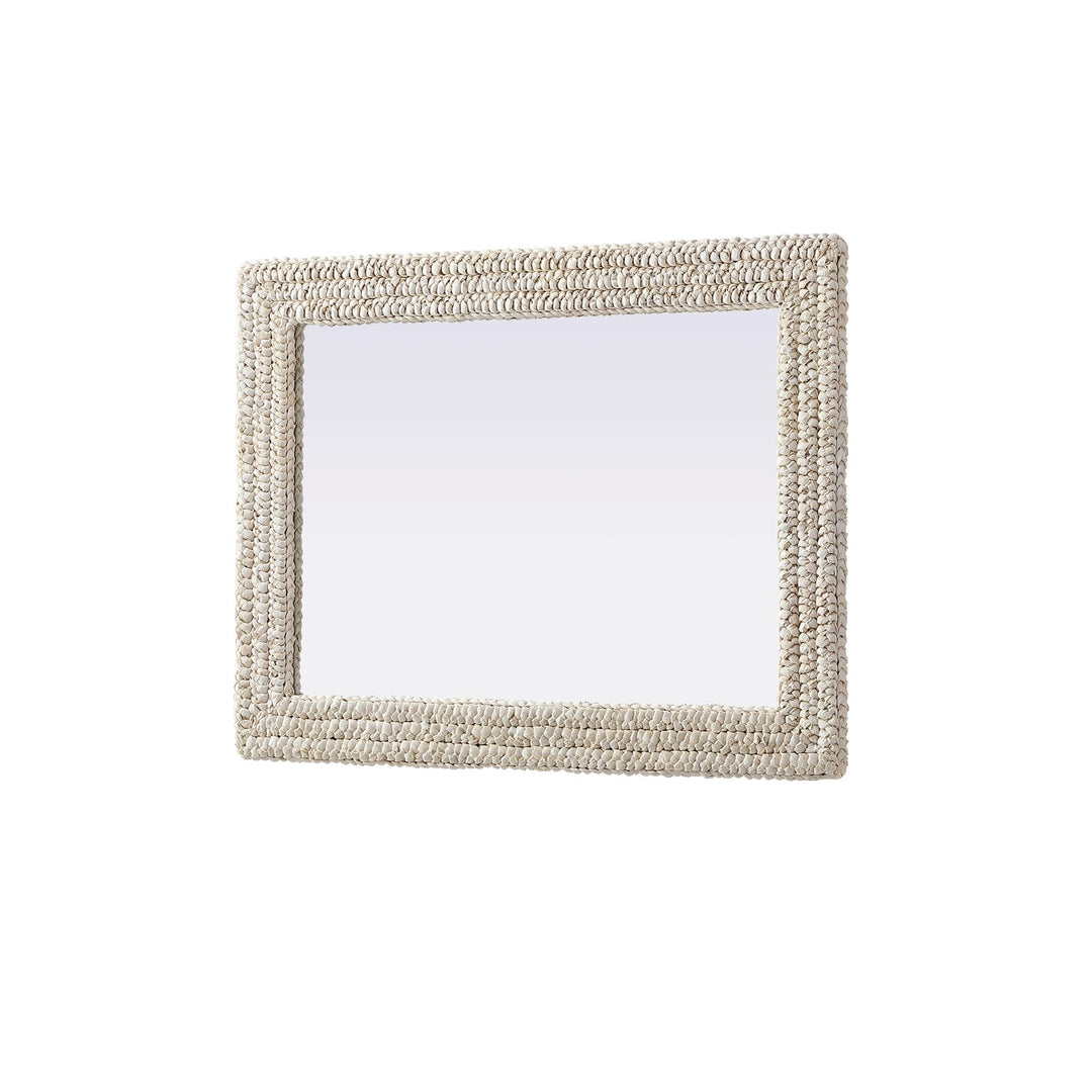 Rectangle Cornhusk Mirror 27X36 In Linen White