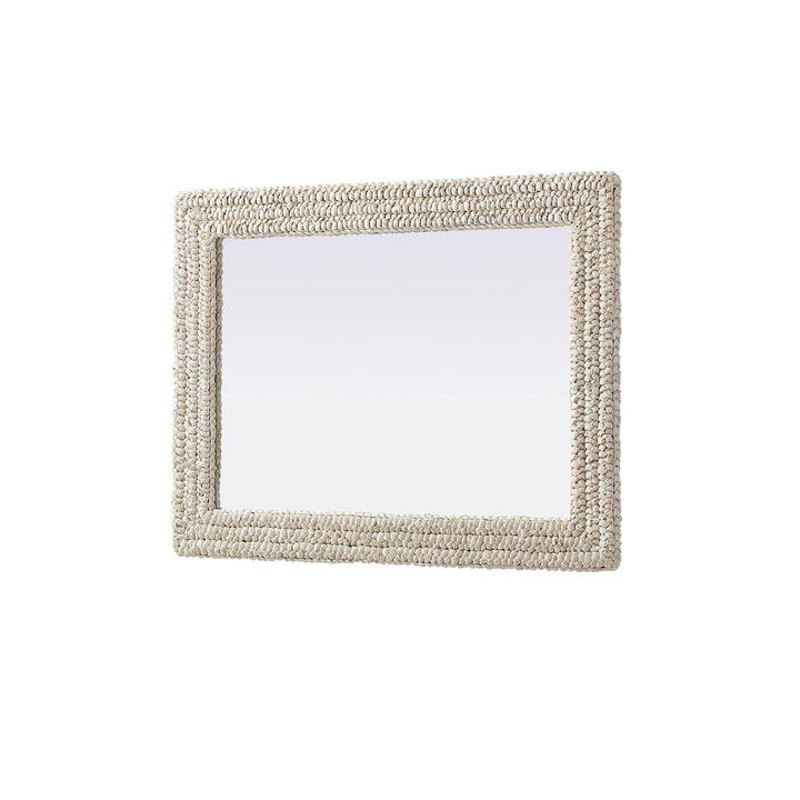 Rectangle Cornhusk Mirror 27X36 In Linen White