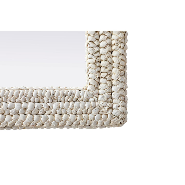 Rectangle Cornhusk Mirror 27X36 In Linen White