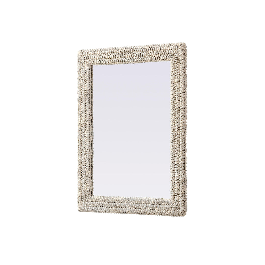 Rectangle Cornhusk Mirror 27X36 In Linen White