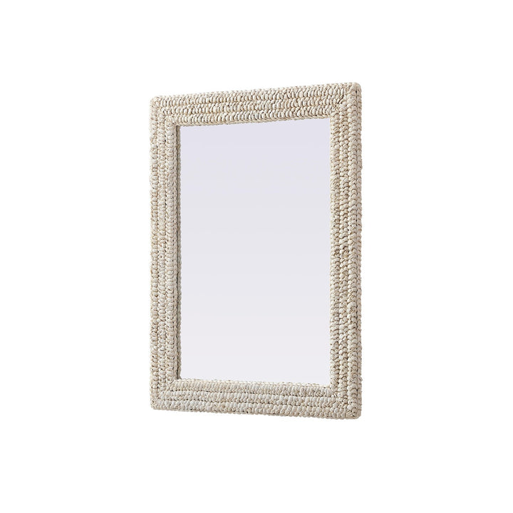 Rectangle Cornhusk Mirror 27X36 In Linen White