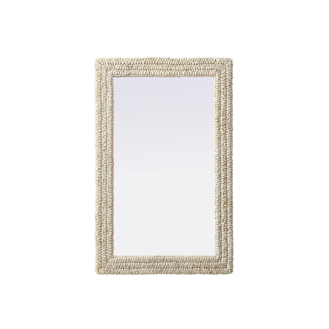 Rectangle Cornhusk Mirror 27X42 In Linen White by Elegant Decor