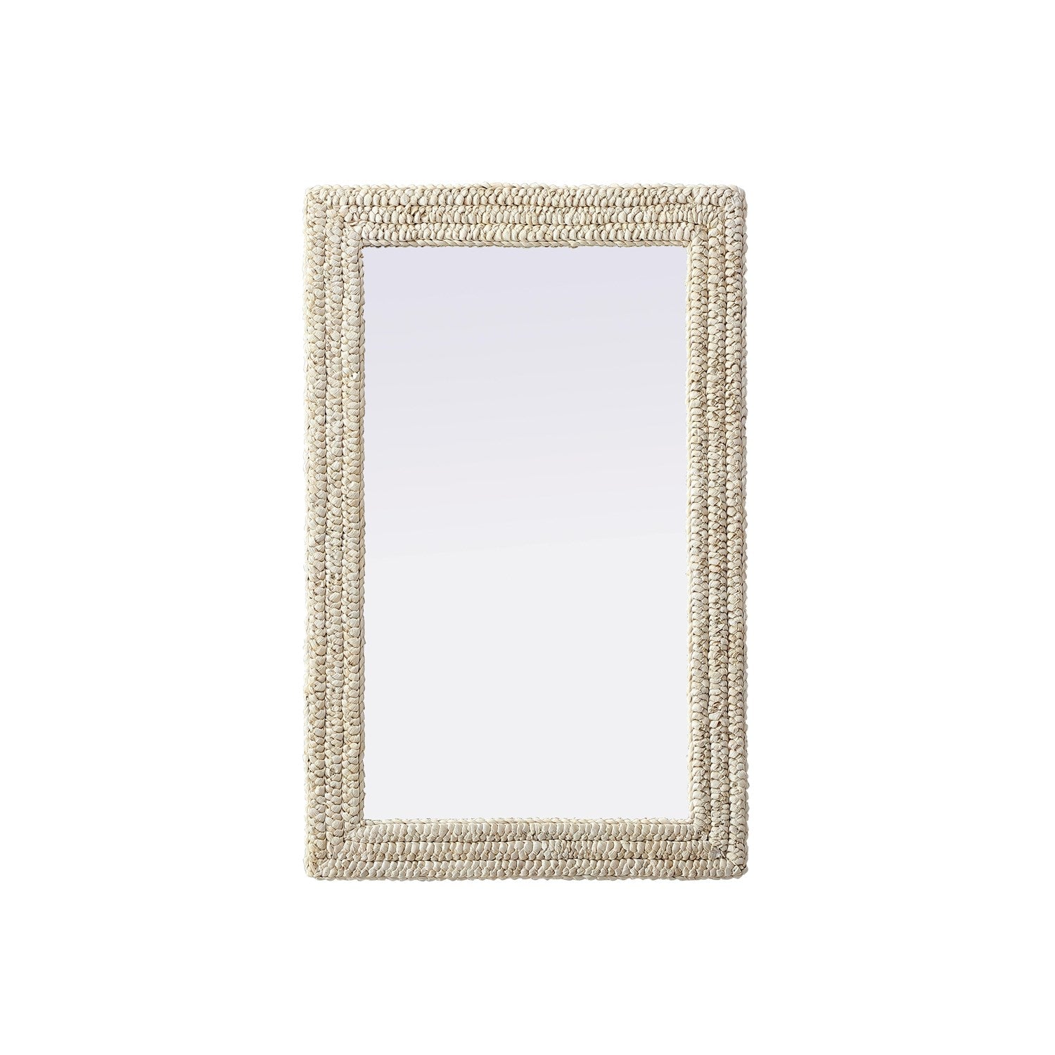 Rectangle Cornhusk Mirror 27X42 In Linen White by Elegant Decor
