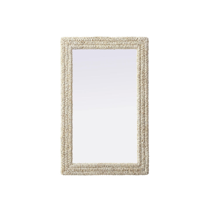 Rectangle Cornhusk Mirror 27X42 In Linen White by Elegant Decor