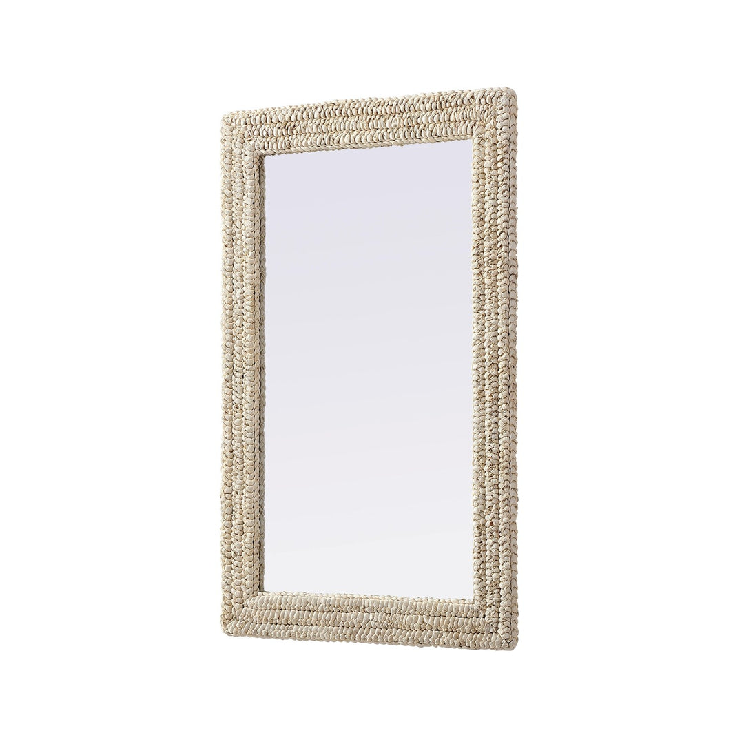 Rectangle Cornhusk Mirror 27X42 In Linen White