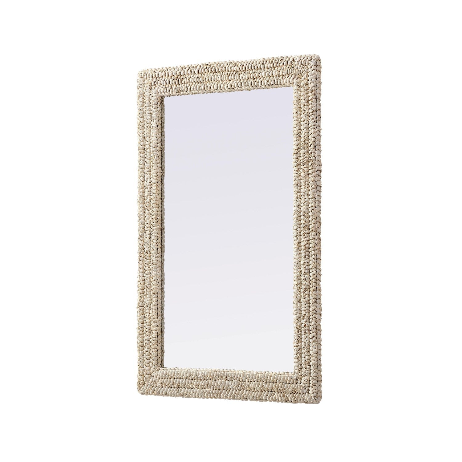 Rectangle Cornhusk Mirror 27X42 In Linen White