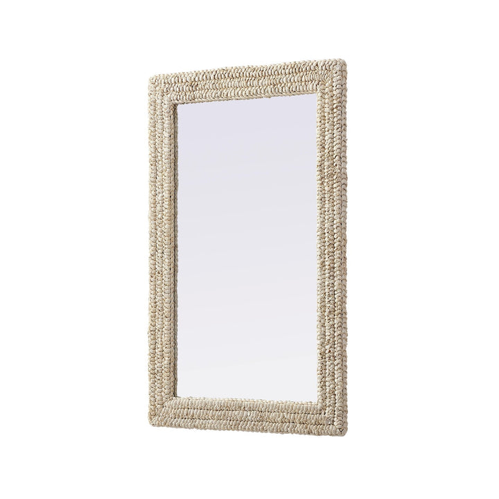 Rectangle Cornhusk Mirror 27X42 In Linen White