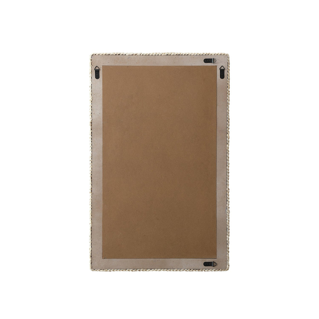 Rectangle Cornhusk Mirror 27X42 In Linen White