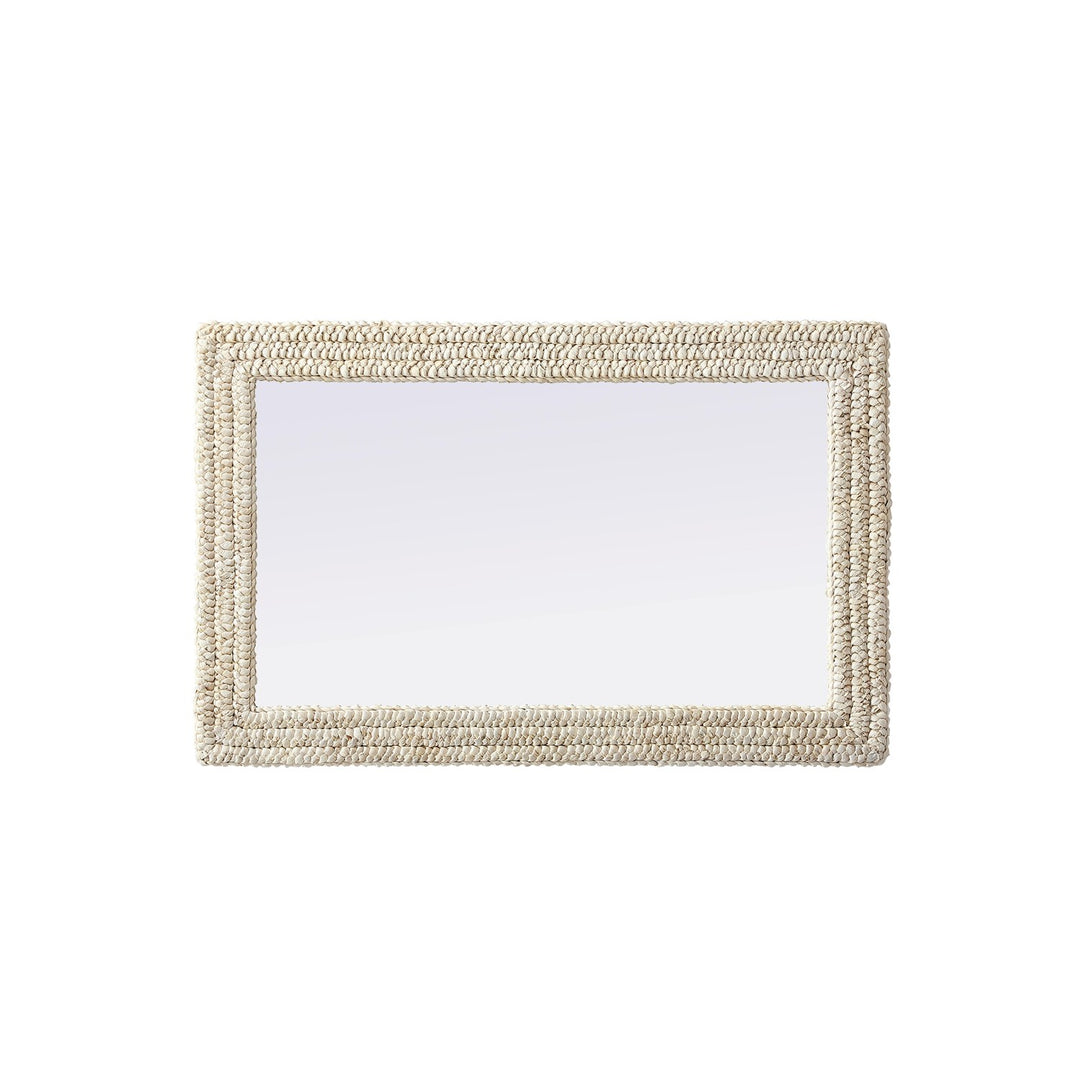 Rectangle Cornhusk Mirror 27X42 In Linen White