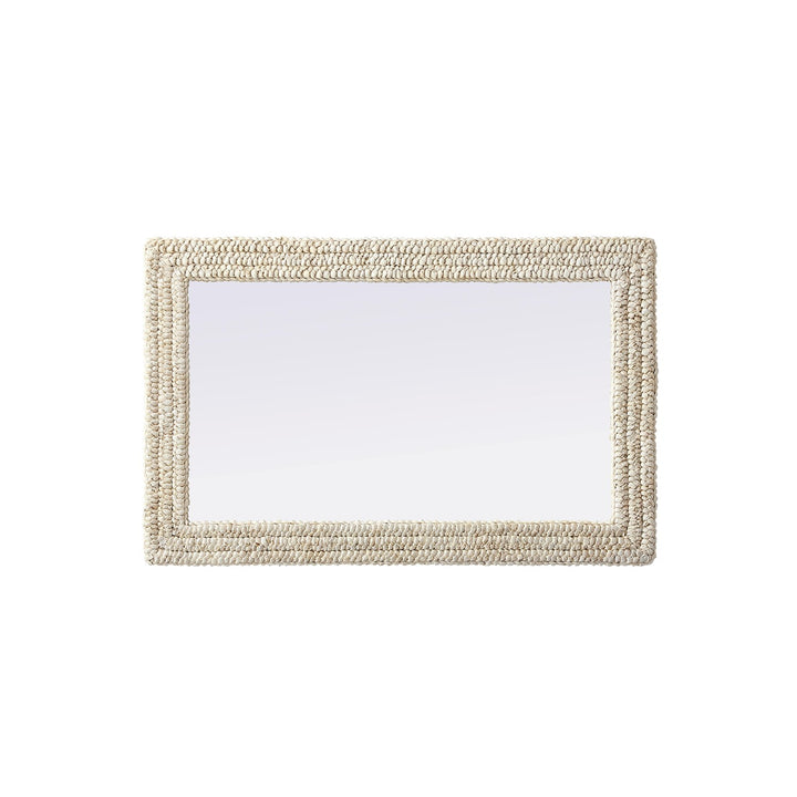 Rectangle Cornhusk Mirror 27X42 In Linen White