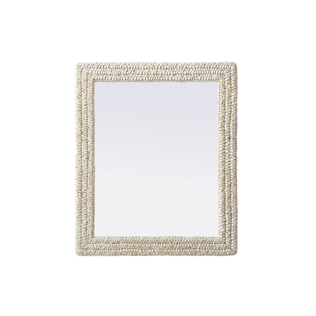 Rectangle Cornhusk Mirror 30X36 In Linen White by Elegant Decor