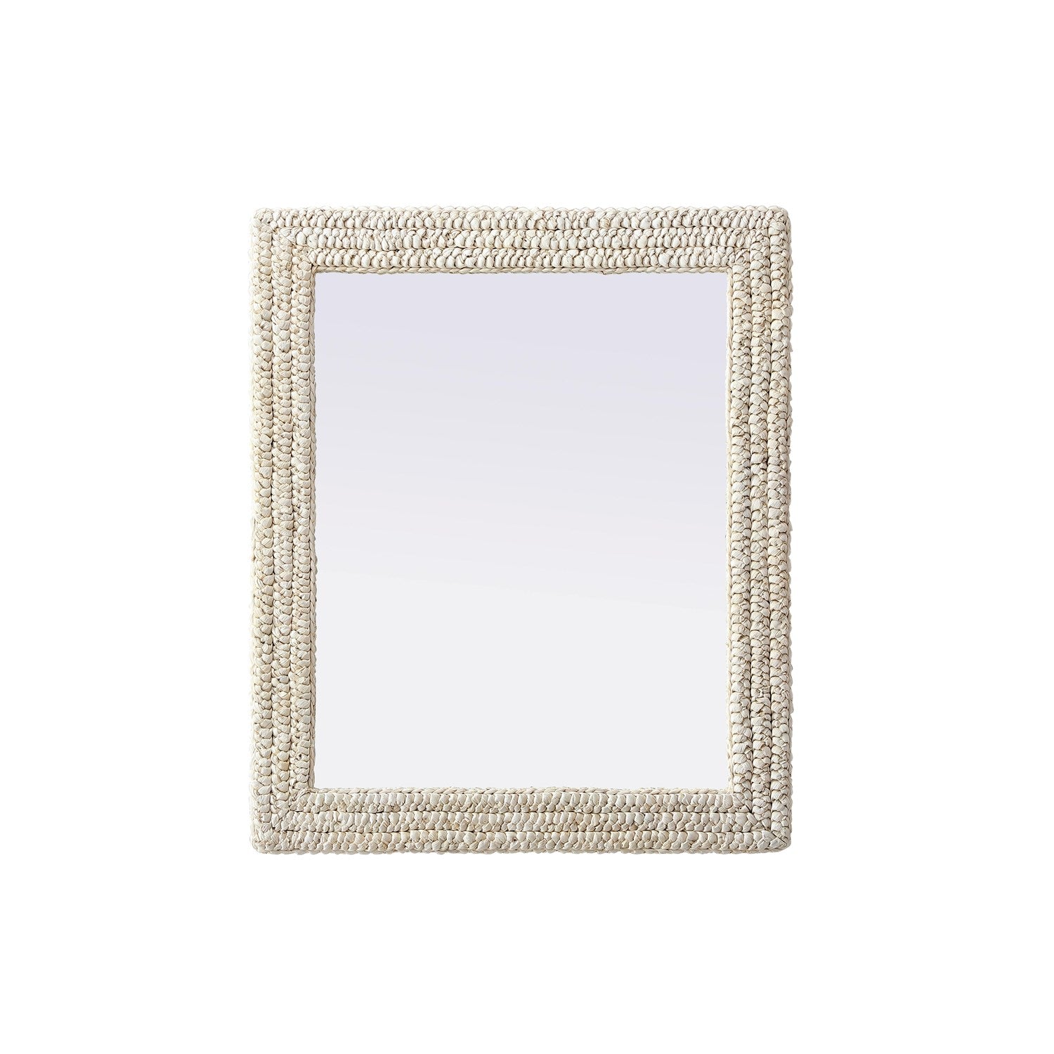 Rectangle Cornhusk Mirror 30X36 In Linen White by Elegant Decor