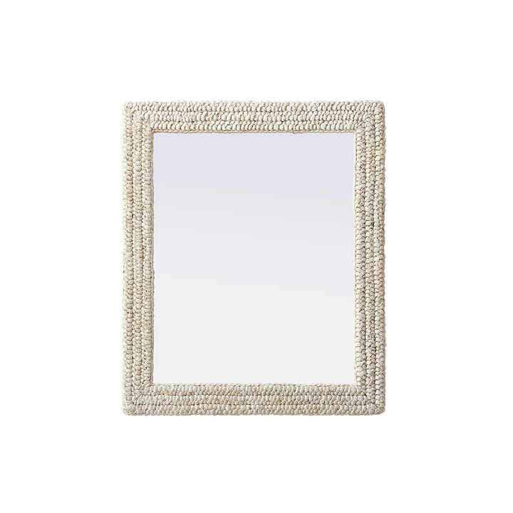Rectangle Cornhusk Mirror 30X36 In Linen White by Elegant Decor