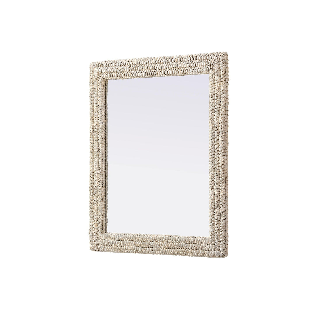 Rectangle Cornhusk Mirror 30X36 In Linen White