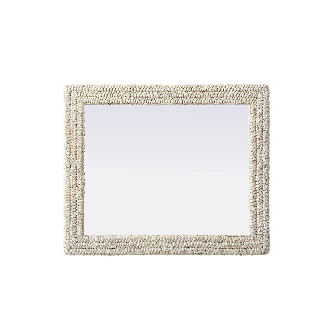 Rectangle Cornhusk Mirror 30X36 In Linen White