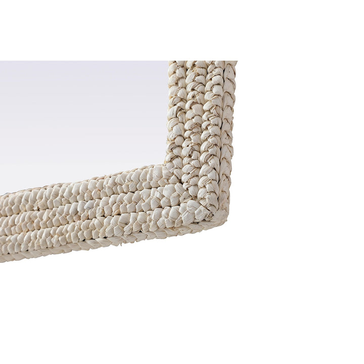 Rectangle Cornhusk Mirror 30X36 In Linen White