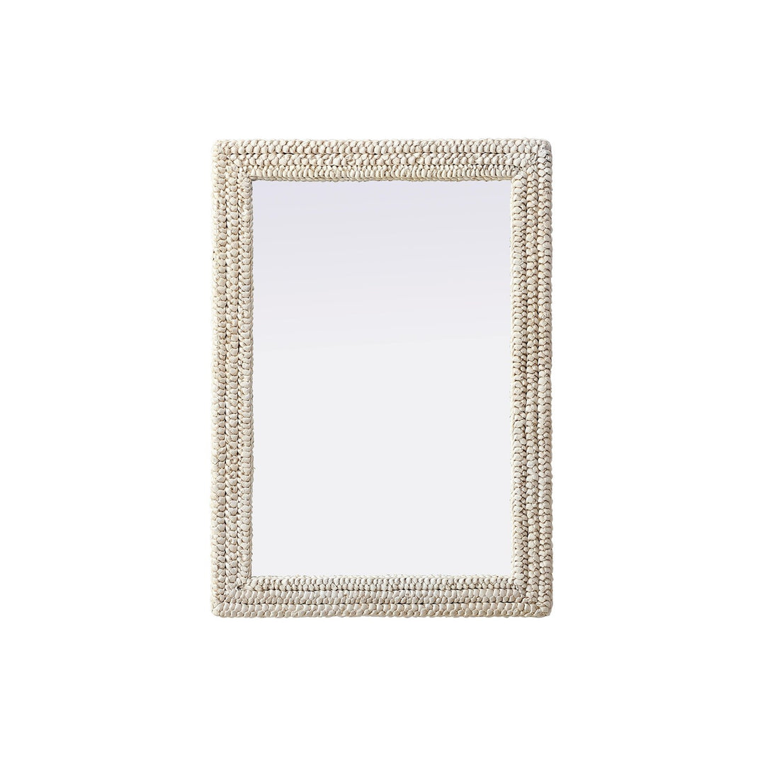 Rectangle Cornhusk Mirror 30X42 In Linen White by Elegant Decor