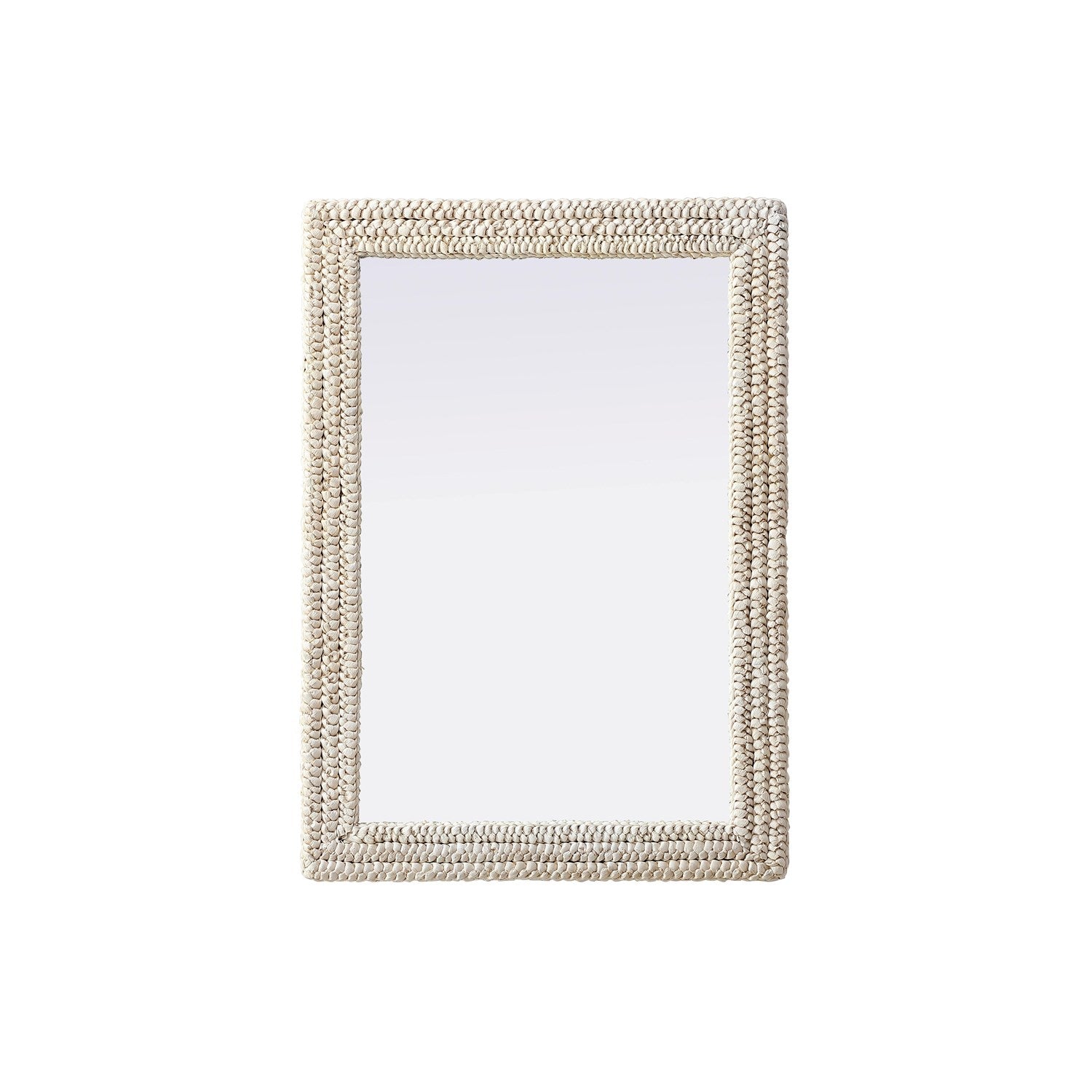 Rectangle Cornhusk Mirror 30X42 In Linen White by Elegant Decor