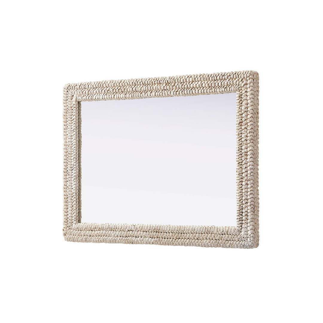 Rectangle Cornhusk Mirror 30X42 In Linen White