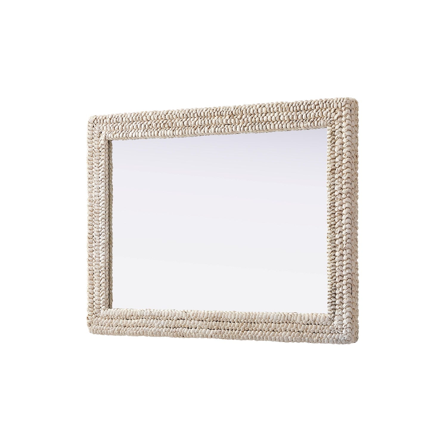 Rectangle Cornhusk Mirror 30X42 In Linen White