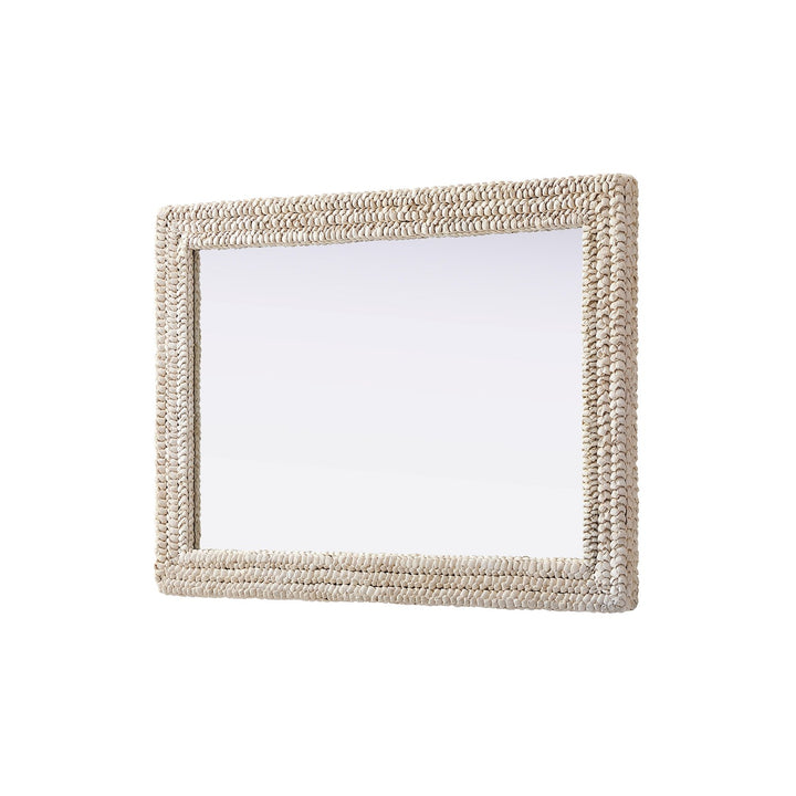 Rectangle Cornhusk Mirror 30X42 In Linen White
