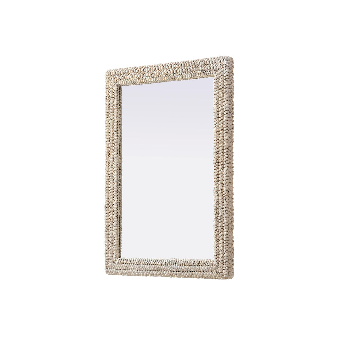 Rectangle Cornhusk Mirror 30X42 In Linen White