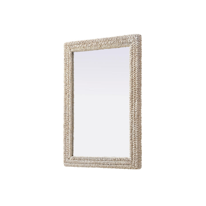 Rectangle Cornhusk Mirror 30X42 In Linen White